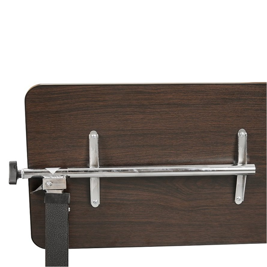 Medical Grade Movable Overbed Table with Wooden Surface and Casters