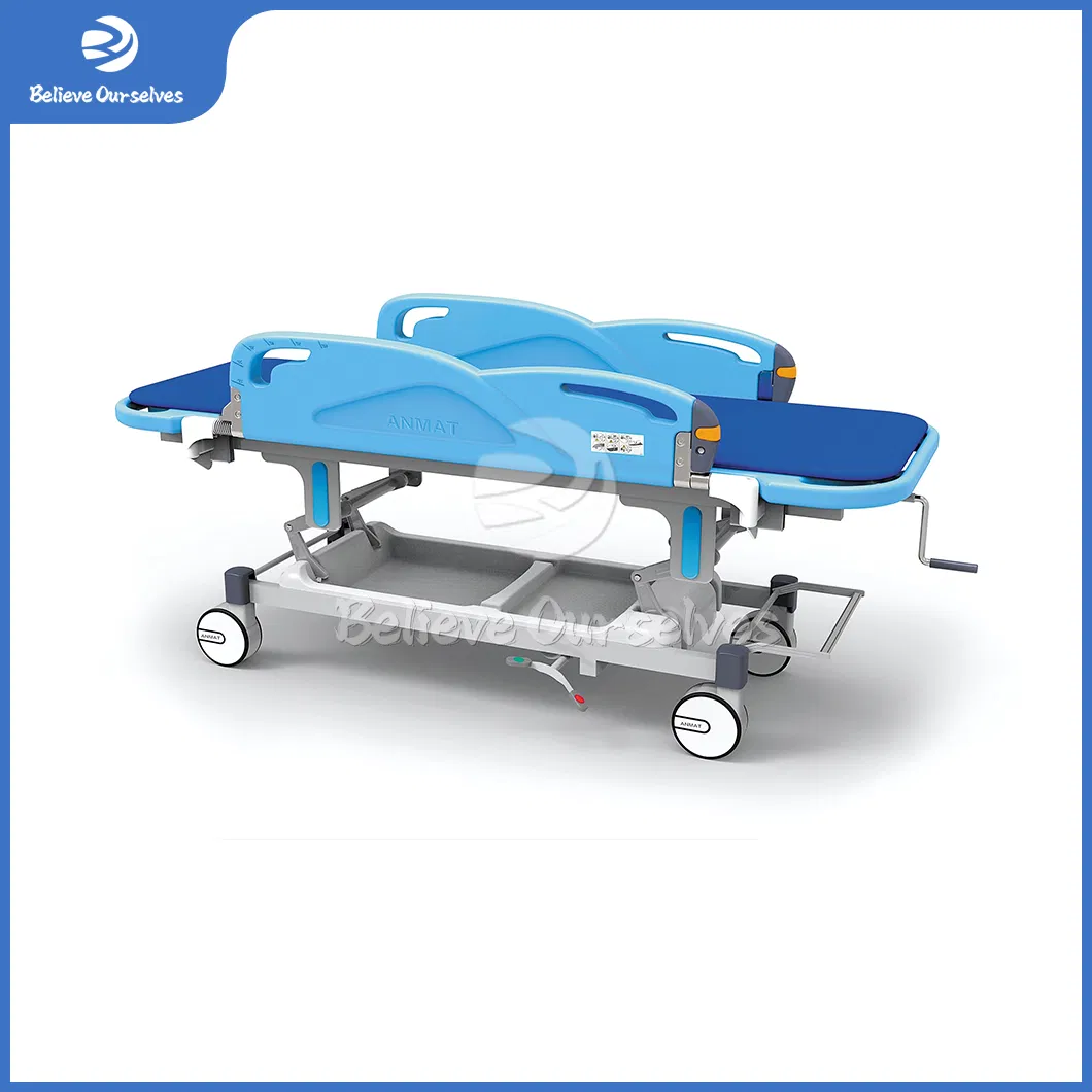 Huaren China Hydraulic Transport Stretcher Manufacturer Ambulance Patients Transfer Stretcher China Hr-Z01 Hospital Patient Stretcher Trolley