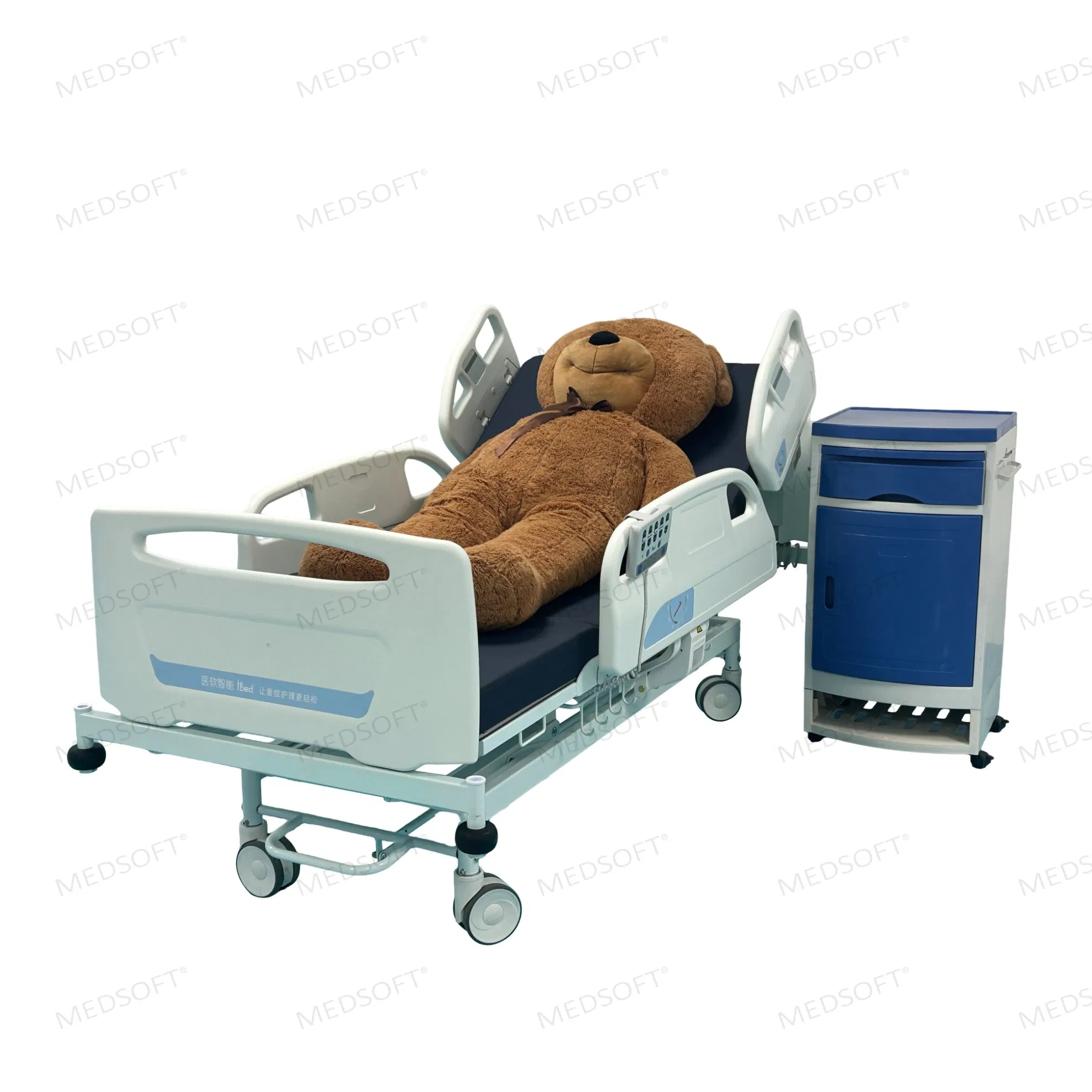 iBed 1A ICU Nursing Medical Furniture Multifunction Adjust Electric Hospital Bed with one button positions