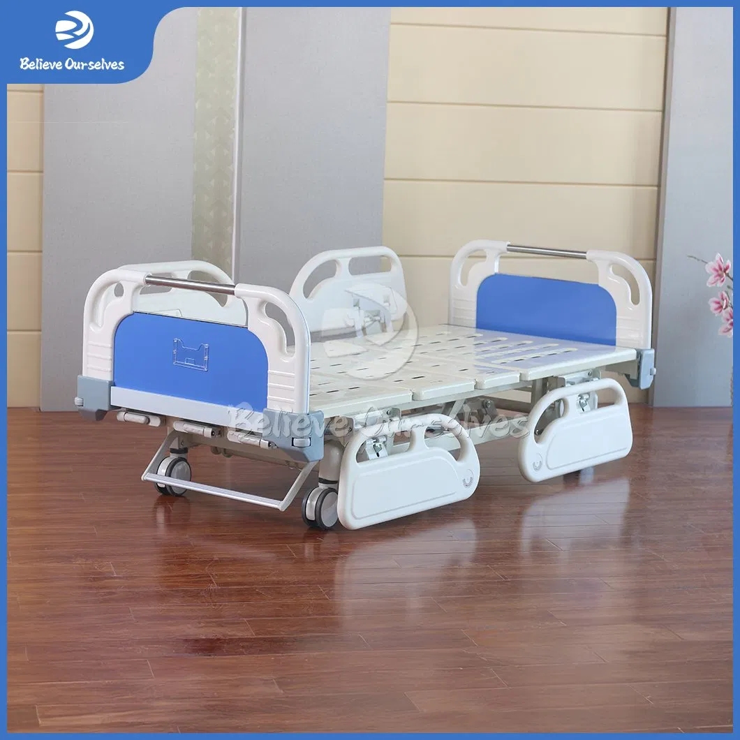 Huaren Medical Equipment Hospital-Furniture Factory Multi-Function ICU Medical Bed Hr-S01 Adjustable Three Crank Manual Hospital Bed for Hospital Patien