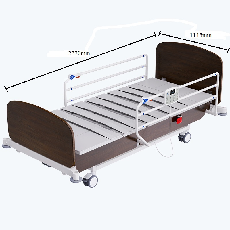 Multifunction Electric Patient Medical Hospital Bed Wooden Nursing Bed with Wheels