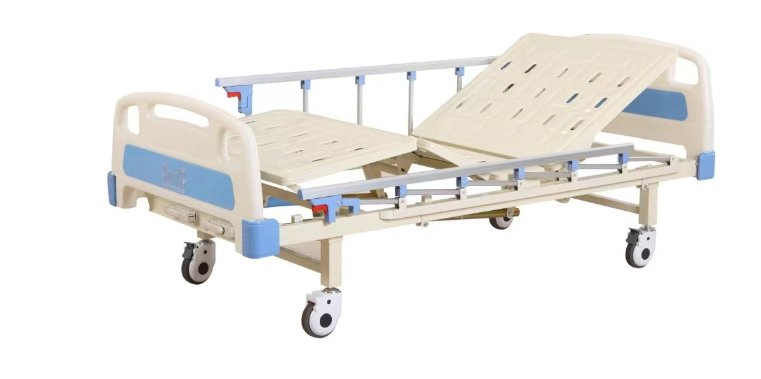Medical Furniture ABS Double-Crank Manual Care Bed ICU Nursing Hospital Bed for Patients