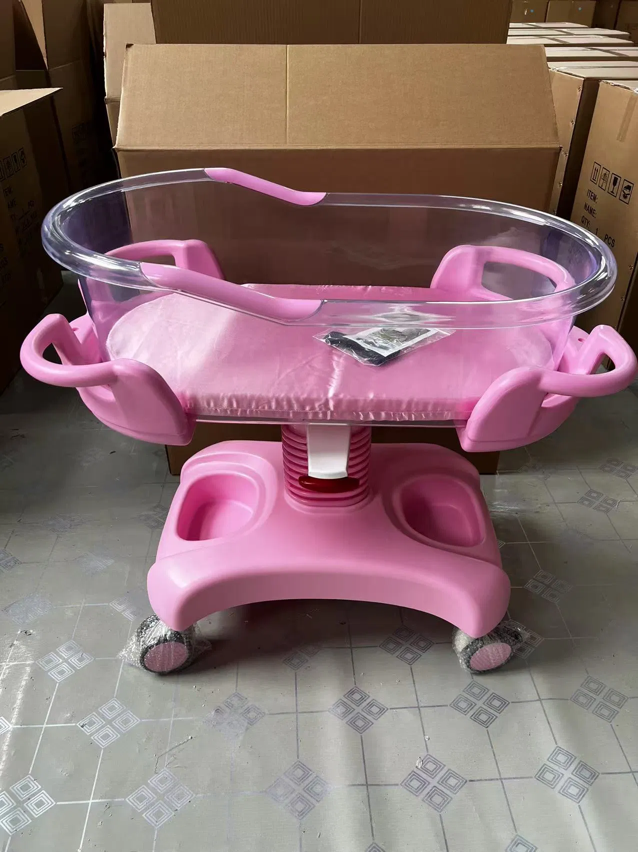Hydraulic Multi-Function Adjustable Newborn Bed ICU Children Pediatric Bed ABS Hospital Plastic Baby Crib