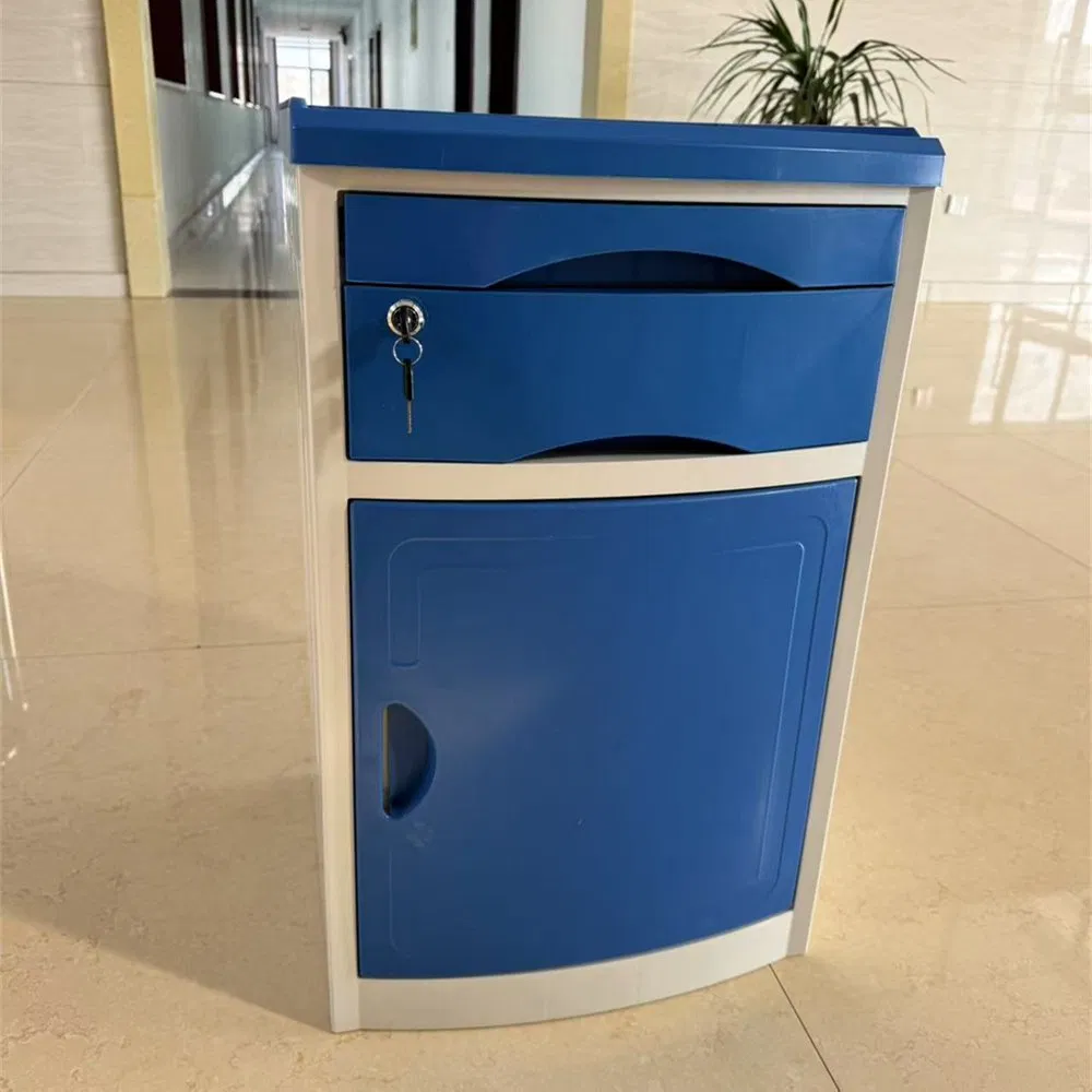 Modern Design Medical Bedside Cabinet ABS Material Hospital Furniture with Lock