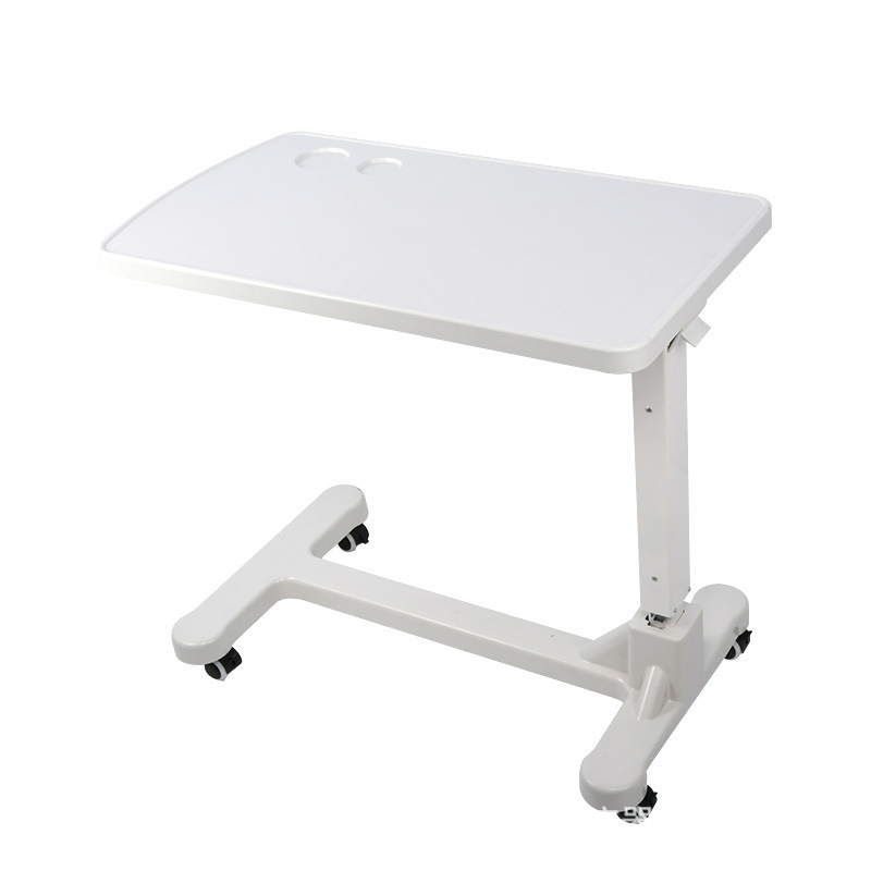 ABS Height Adjustable Hospital Patient Air Cylinder Hydraulic Overbed Dining Nursing Table