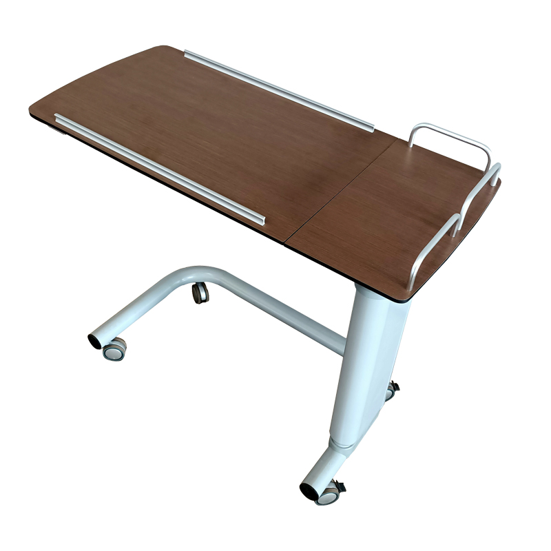 Adjustable Height Tilt Table Top Wood ABS Medical Hospital Overbed Dining Table