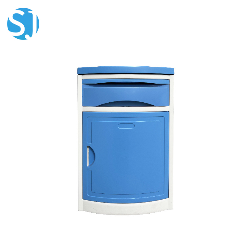 ABS Hospital Bedside Cabinet Castors Mobile Medical Locker Patient Storage Cabinet Bedside Table Ward Furniture