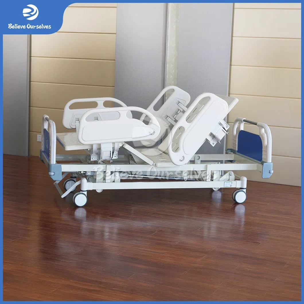 Huaren Medical Equipment Hospital-Furniture Factory Multi-Function ICU Medical Bed Hr-S01 Adjustable Three Crank Manual Hospital Bed for Hospital Patien