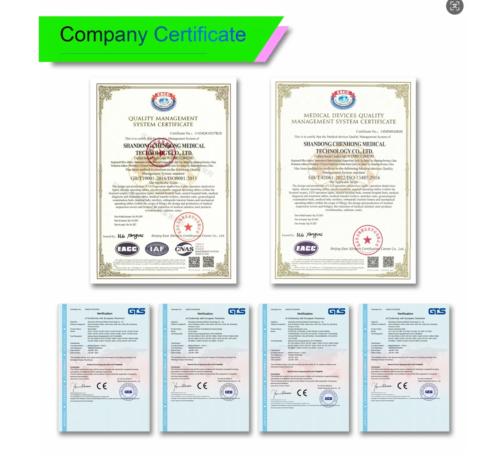 Quality Certifications