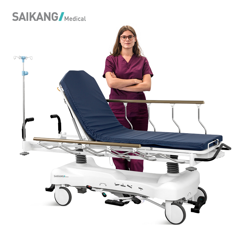 Skb041-3 Saikang Factory Multifunction Hydraulic Foldable Operation Connecting Medical Transport Patient Trolley