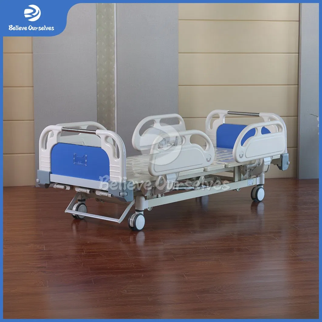 Huaren Medical Equipment Hospital-Furniture Factory Multi-Function ICU Medical Bed Hr-S01 Adjustable Three Crank Manual Hospital Bed for Hospital Patien
