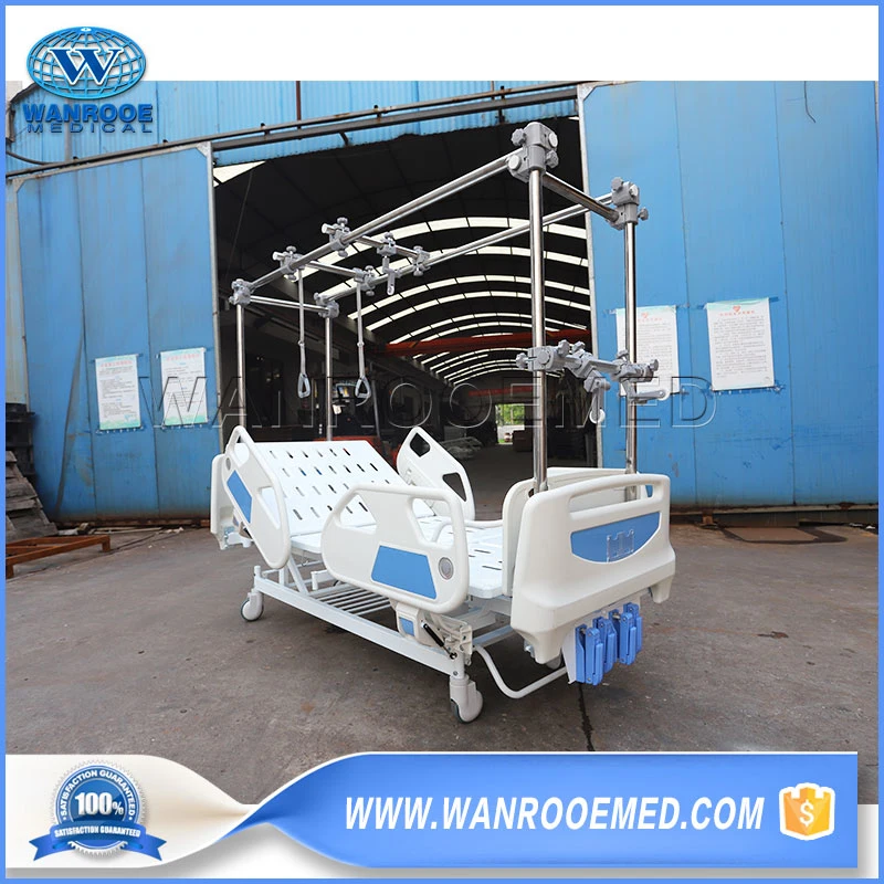 Bam402g Medical Four Crank Manual Care Orthopedic Physiotherapy Lifting Traction Bed