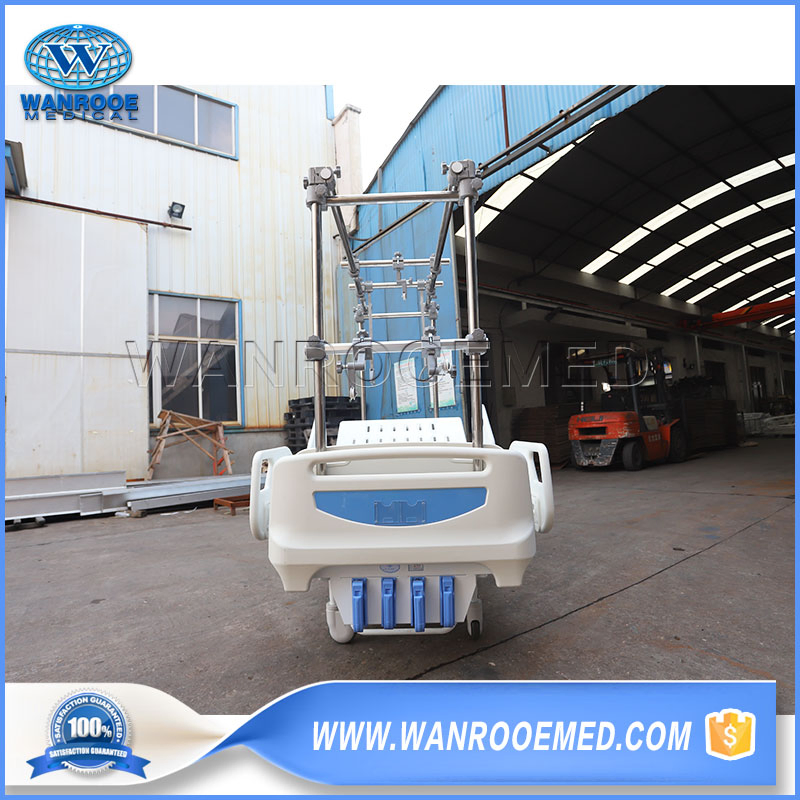 Bam402g Medical Four Crank Manual Care Orthopedic Physiotherapy Lifting Traction Bed