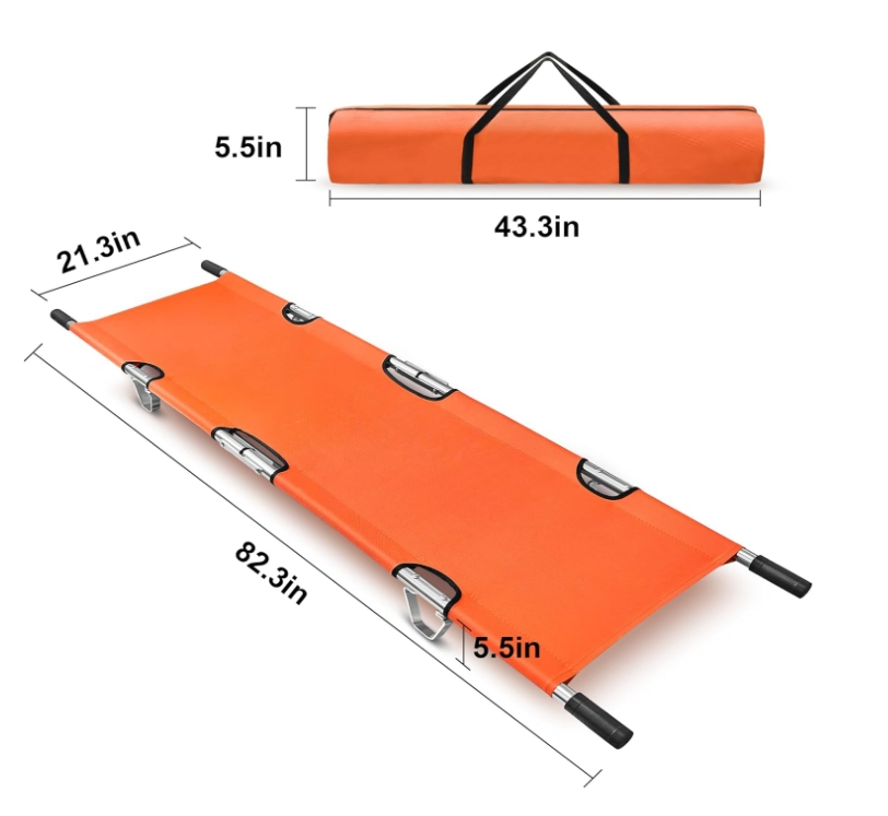 Lightweight Aluminium Folding Rescue Stretcher for Emergency Response, First Aid, and Disaster Relief Medical Transport 2 Fold 4 Fold