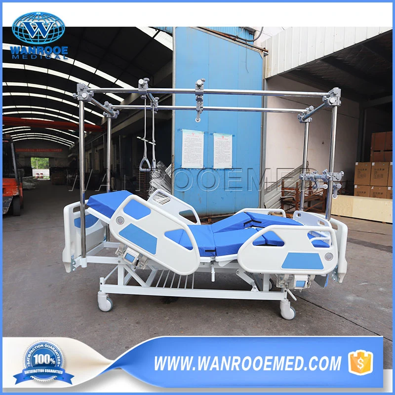 Bam402g Medical Four Crank Manual Care Orthopedic Physiotherapy Lifting Traction Bed