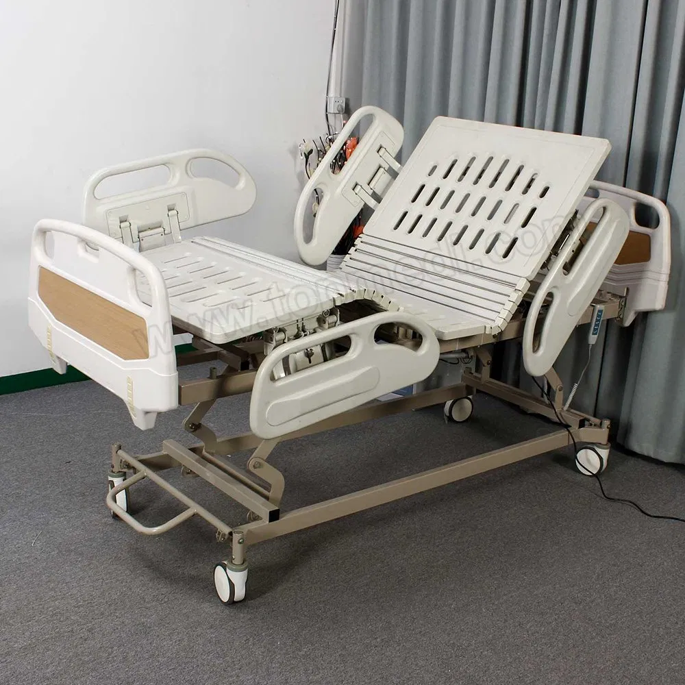 Medical Adjustable Equipment Power 5 Functions Electric Inclinable ICU Hospital Care Bed
