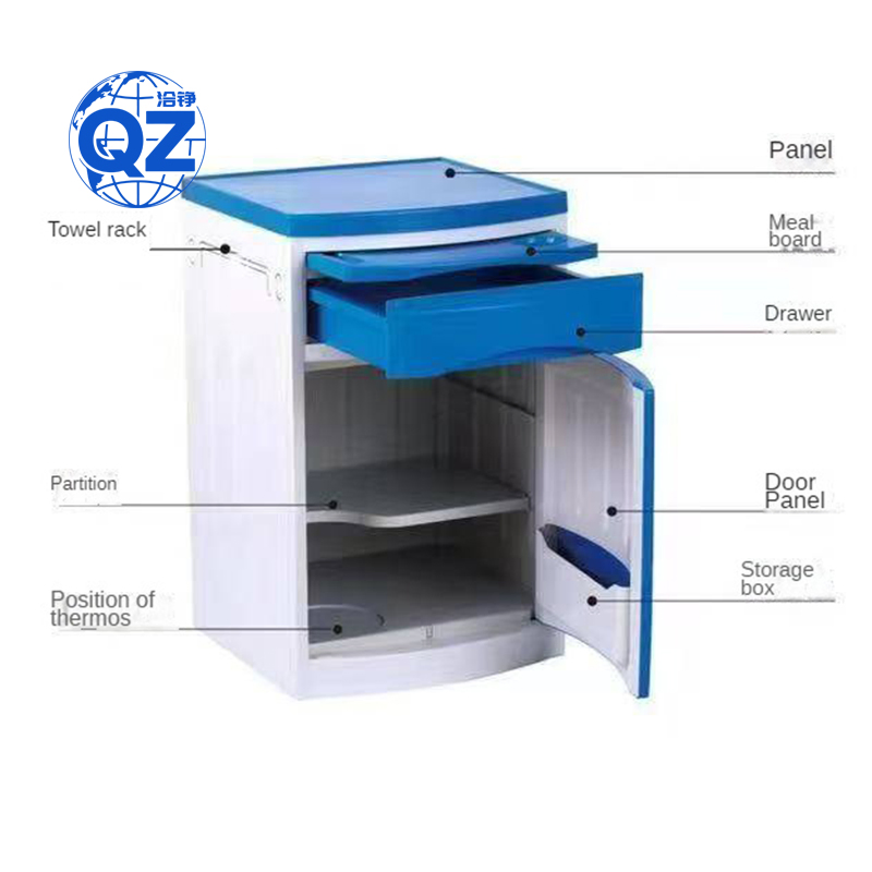 Hospital Furniture Medical Mobile Bedside Table Ward Nursing Hospital Cabinet with Drawer
