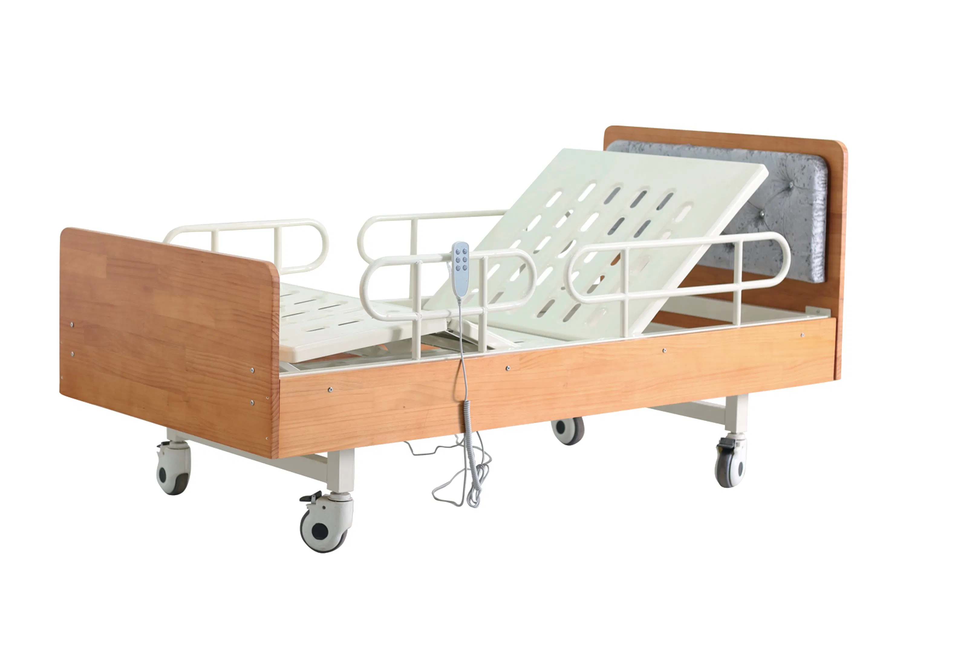 Huaren Medical Assistance Equipment Manufacturing Hr-DJ07 Home Nursing Bed China Multifunction Medical Home Care Wooden Hospital Bed