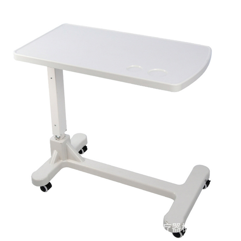 ABS Height Adjustable Hospital Patient Air Cylinder Hydraulic Overbed Dining Nursing Table