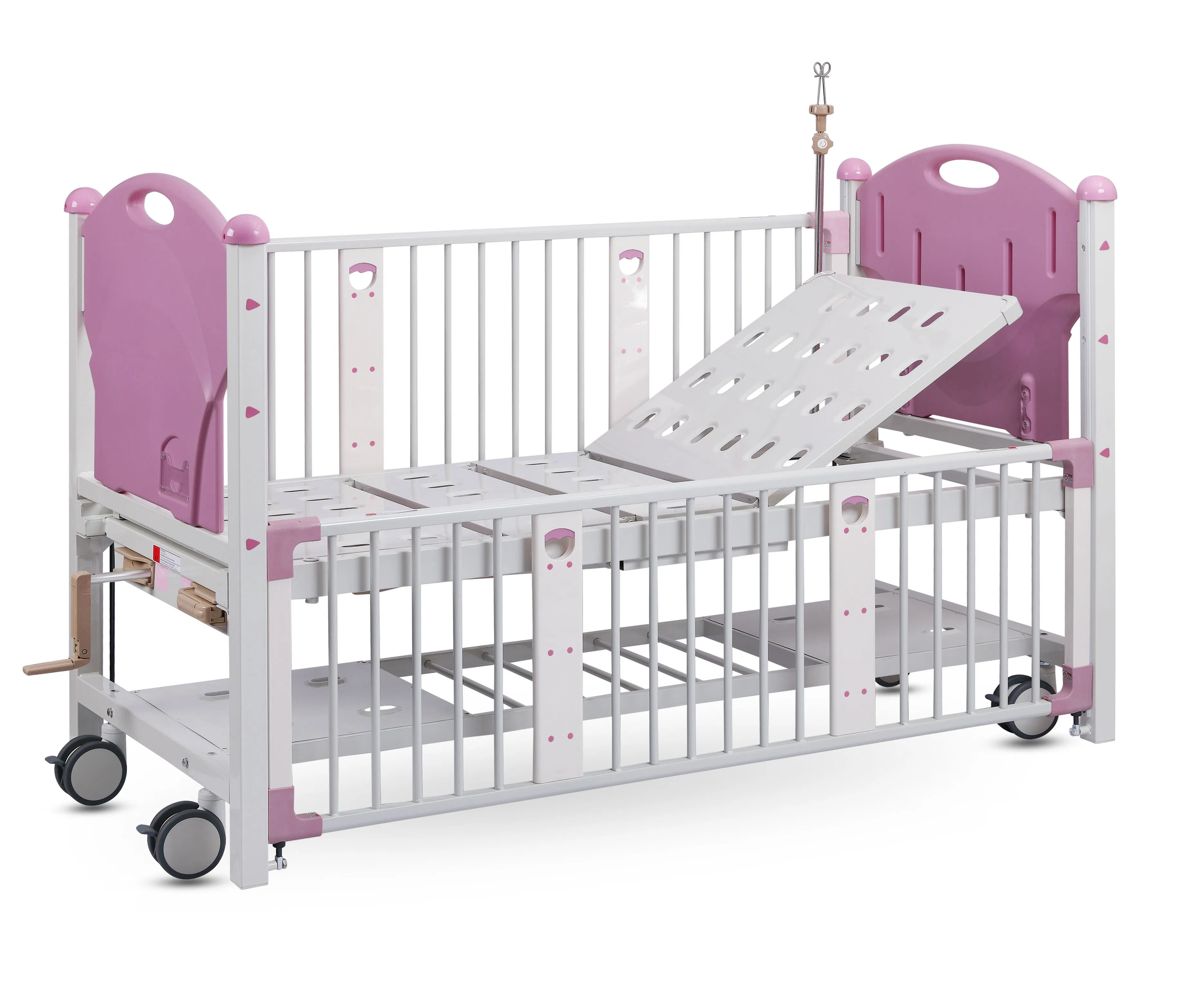 Lovely and Safety Children Nursing Bed 2 Function Adjustable Manual Hospital Pediatric Bed