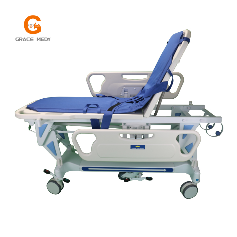 Good Quality Hospital Use Manual Hydraulic Medical Patient Transfer Emergency Trolley