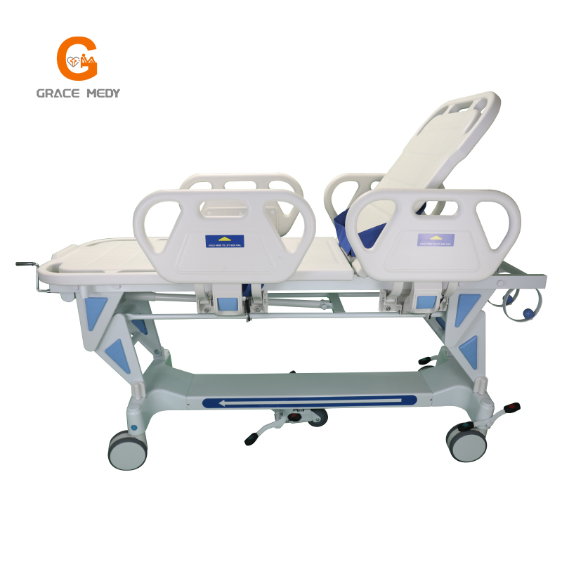 Good Quality Hospital Use Manual Hydraulic Medical Patient Transfer Emergency Trolley