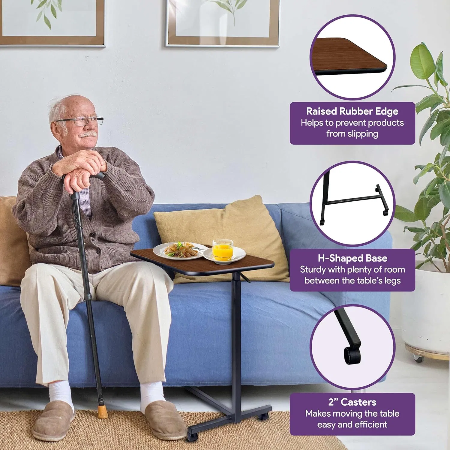 Medical Dinner Table with Wheels