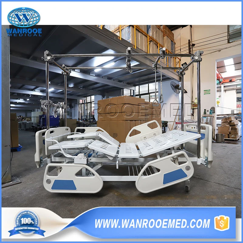 Bam402g Medical Four Crank Manual Care Orthopedic Physiotherapy Lifting Traction Bed