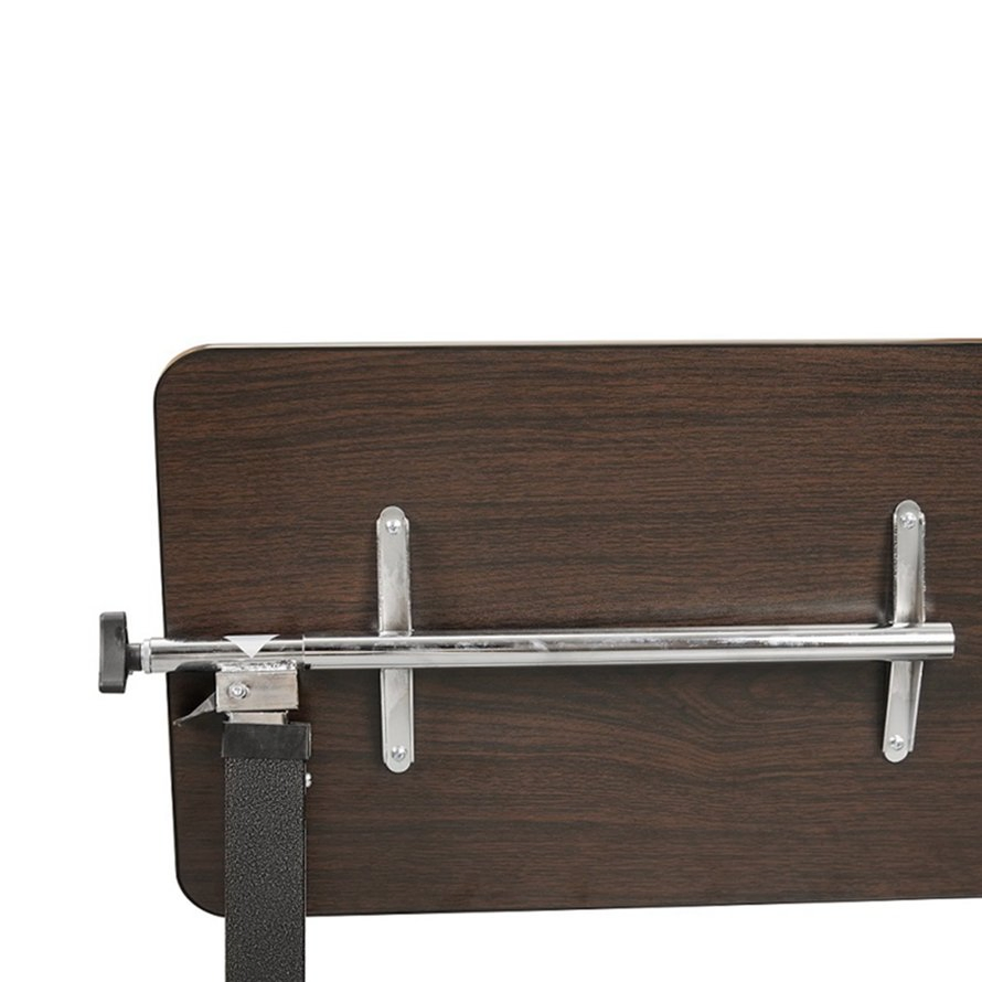Medical Grade Movable Overbed Table with Wooden Surface and Casters