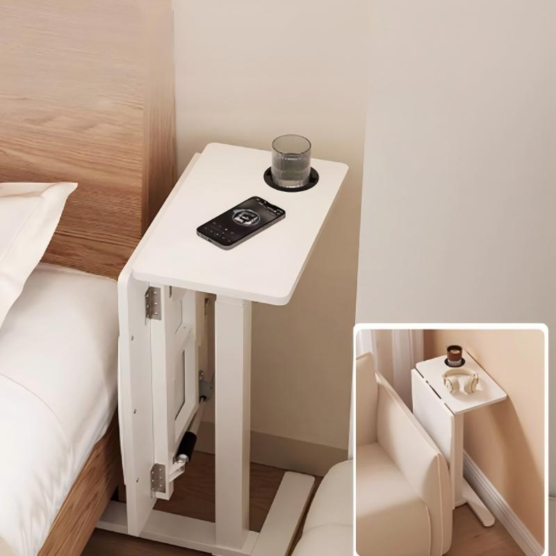 Jn Foldable and Height Adjustable Overbed Table &amp; Desk with Locking Wheels