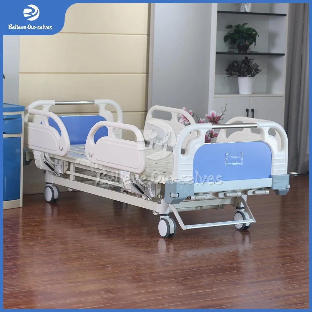 Huaren Medical Equipment Hospital-Furniture Factory Multi-Function ICU Medical Bed Hr-S01 Adjustable Three Crank Manual Hospital Bed for Hospital Patien