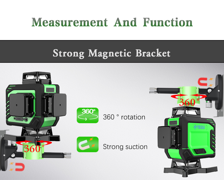 4D Auto Rotary 360 Self Leveling Laser Level With Pulse For Building Measuring Tool 16 Lines Green Beam Laser Land Leveler