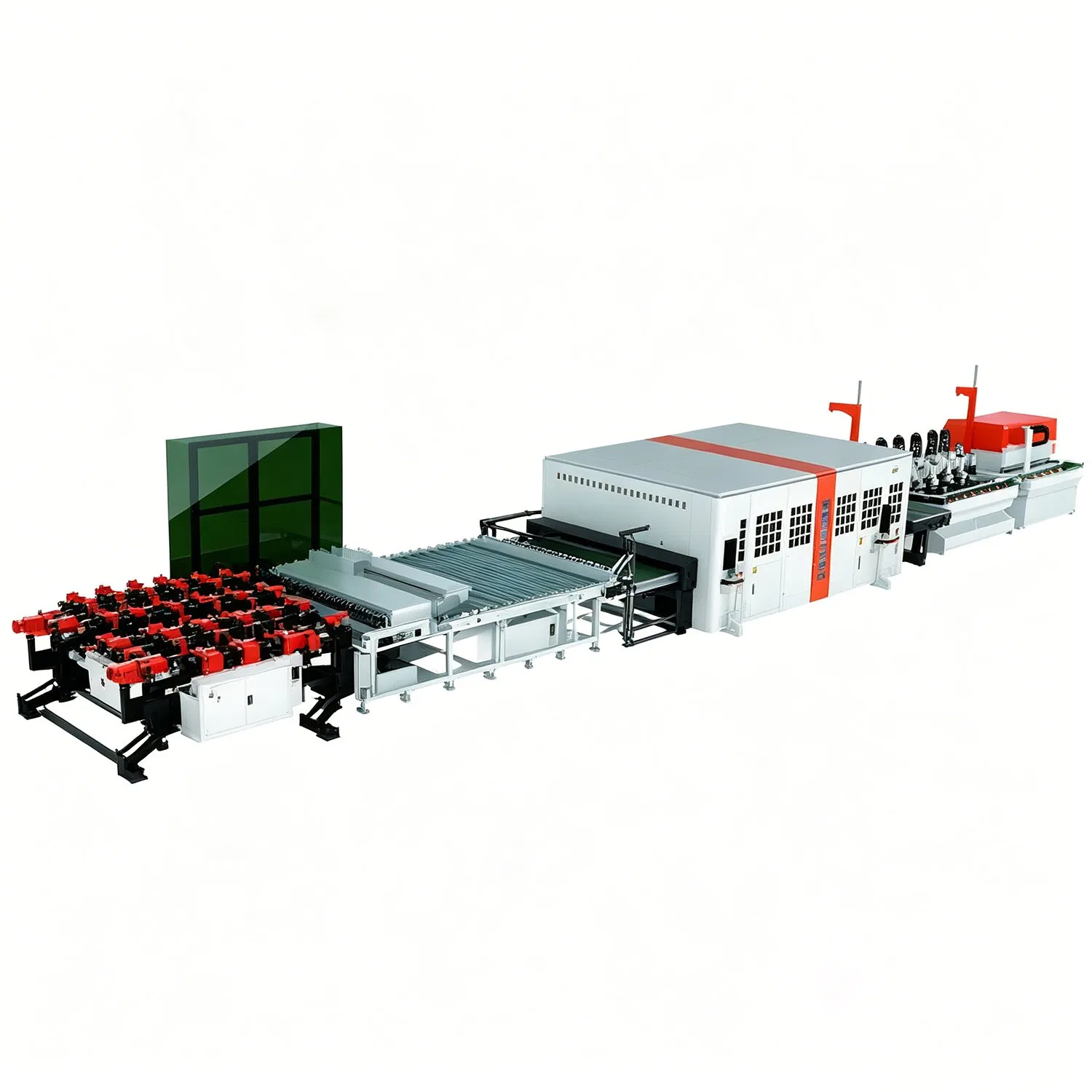 2424 * 3600mm Automatic Feeding Glass Cleaning and Cutting, Split Glass Drilling, Edge Grinding, Chamfering, Glass Laser Cutting Production Line