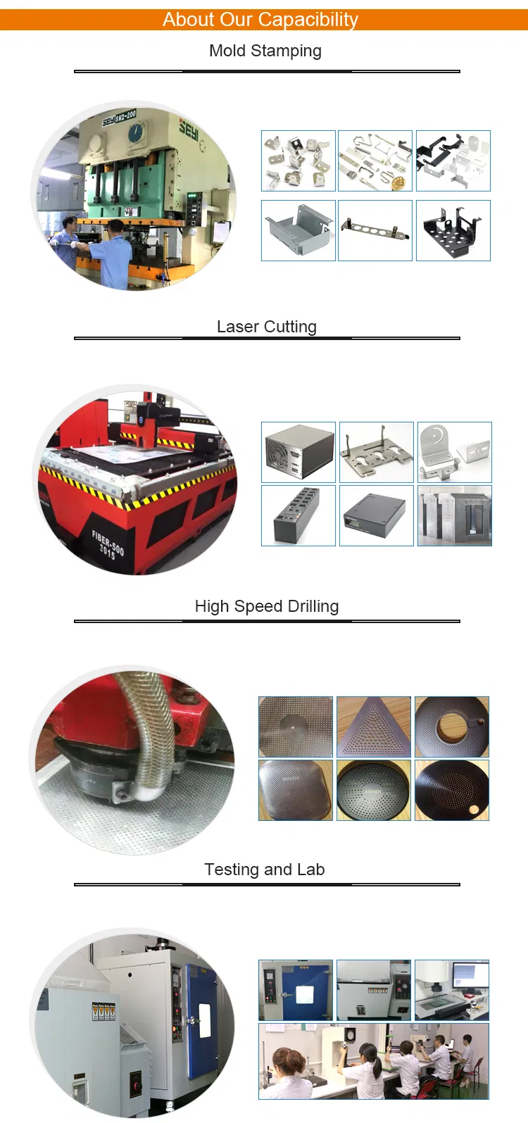 High Precision Aluminum Sheet Metal Brake Fabrication Laser Cutting Working