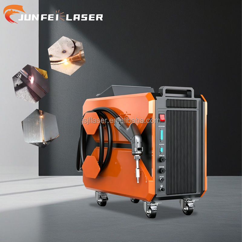 JUNFEI 3 in 1 Welding Laser Machines 1000W 1500W Raycus Laser Source Fast Than Tig Auto Wire Feeder for Welder Cutter Cleaner