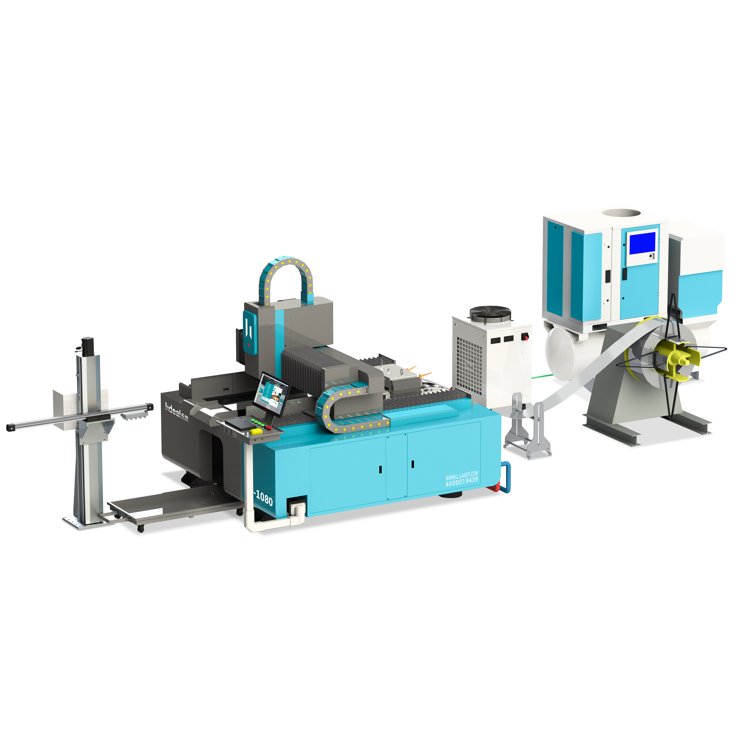 Steel Strip/Coil Fiber Laser Cutting Production Line with Automatic Uncoiling, Leveling, Feeding, Correction and Auto Cutting