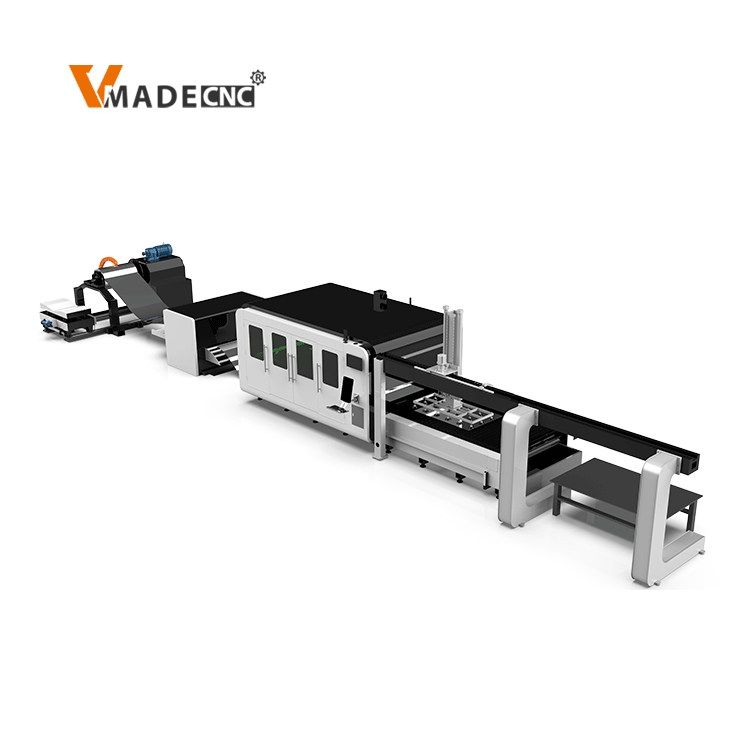 Fully Automatic Coil Fed Fiber Laser Cutting Machine with Uncoiling Leveling and Cutting Line