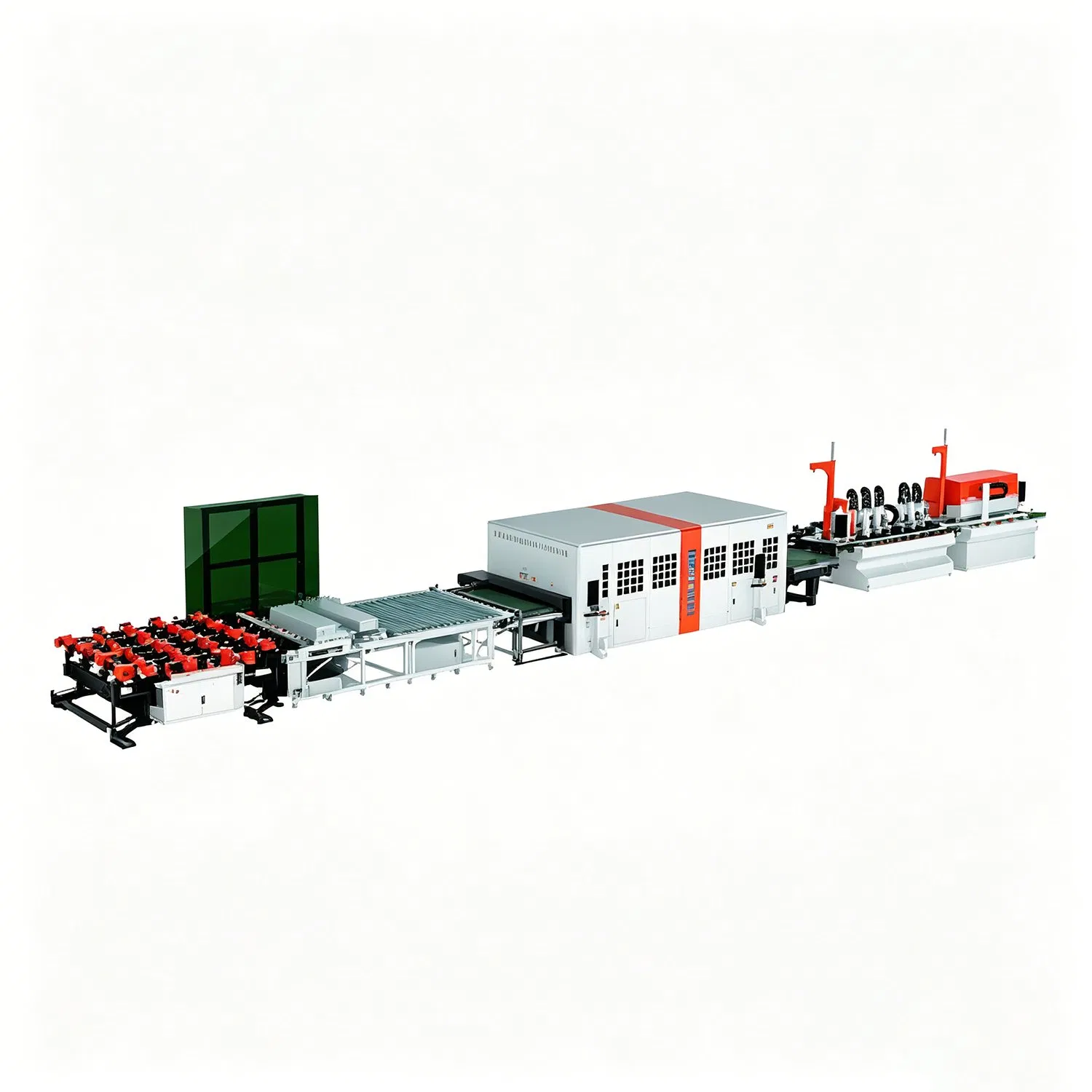 2424 * 3600mm Automatic Feeding Glass Cleaning and Cutting, Split Glass Drilling, Edge Grinding, Chamfering, Glass Laser Cutting Production Line