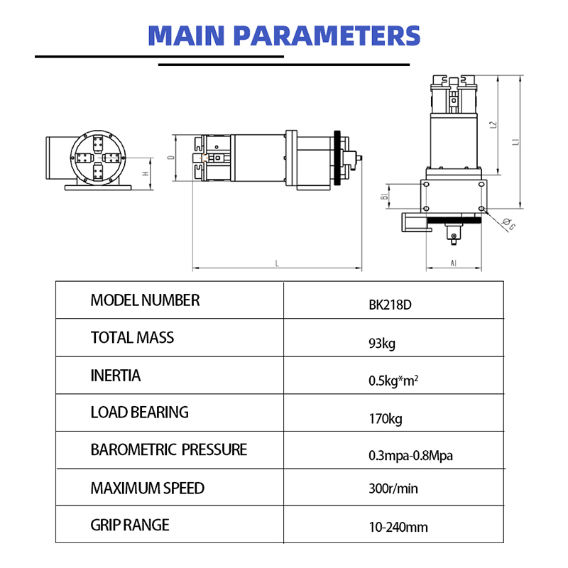 16years Experience High Quality 120mm Automatic Chuck And Rotary CNC Fiber Laser Tube Cutting Machine Chuck For Metal Pipe