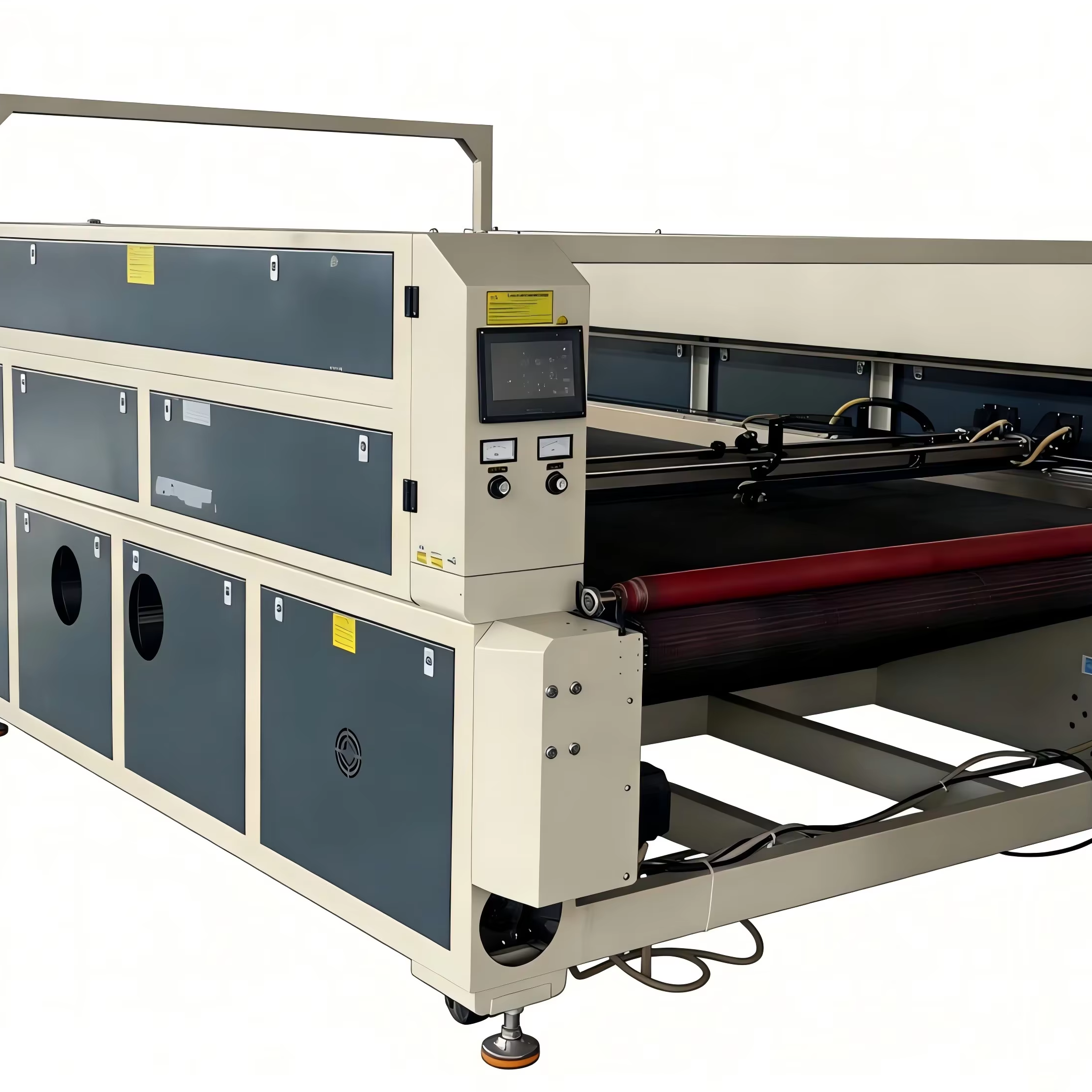 CO2 Laser Cutting Machine CNC 7.5KW Water Cooling Hiwin Guide Rails 1800x3000mm Automatic Loading AI/BMP for PE Fabric Non-Metal