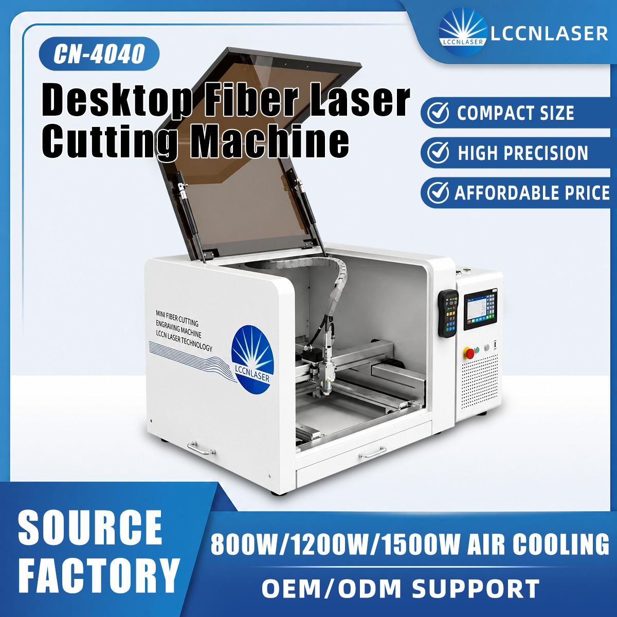 Desktop Small Fiber Laser Cutting Machine Enclosed Workstation Automatic Positioning Sheet Tube Processing