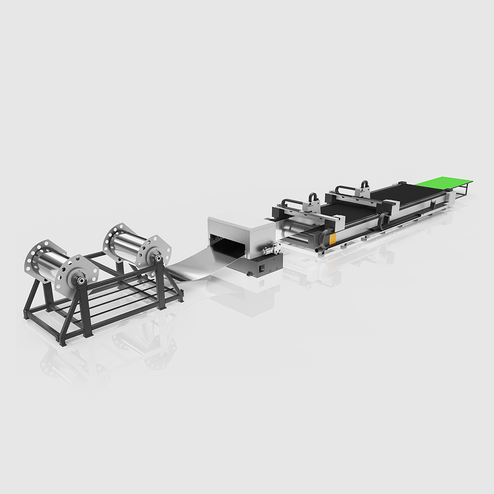 New Product Fiber Laser Cutting Machine Automatic Metal Uncoiling Leveling Open Laser Cutting Blanking Line Series