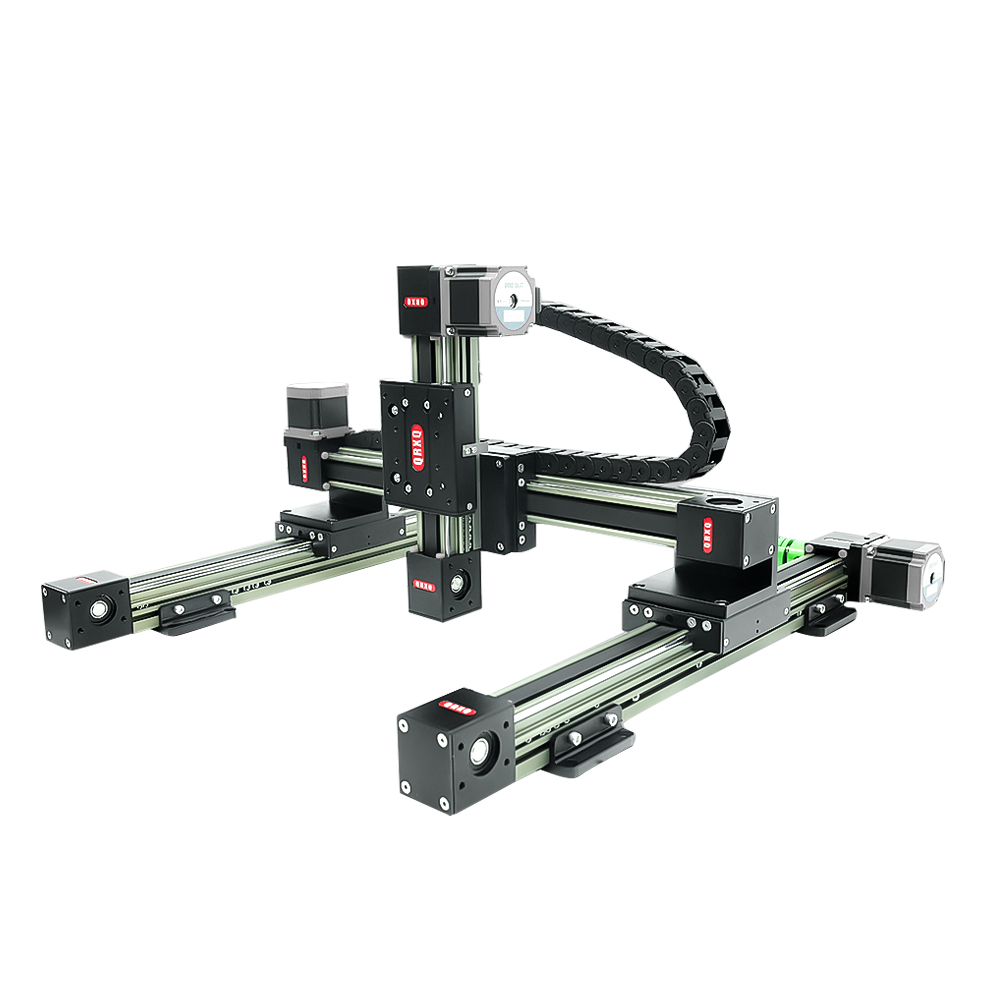 QRXQ RXP-L-45 Gantry Robot XYZ Stage CNC Router Motorized 3 Axis Table Linear Motion Belt Guide Rail With Stepper Motor