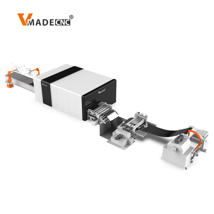 Fully Automatic Coil Fed Fiber Laser Cutting Machine with Uncoiling Leveling and Cutting Line