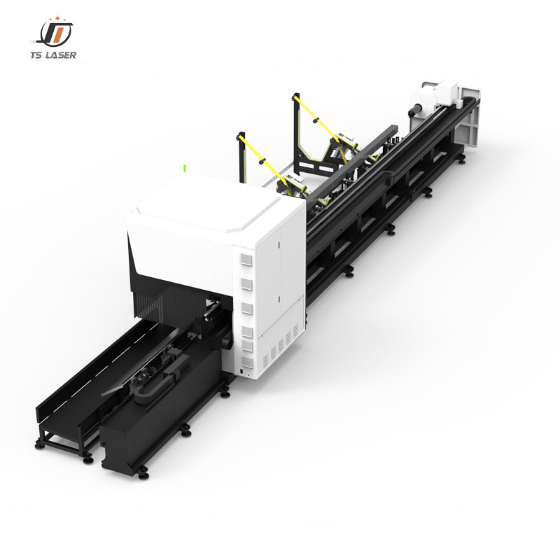 CNC Laser Cutting Machine for Tube Cutting with Two Chucks Fully Automatic Feeding and Servo-driven Unloading.