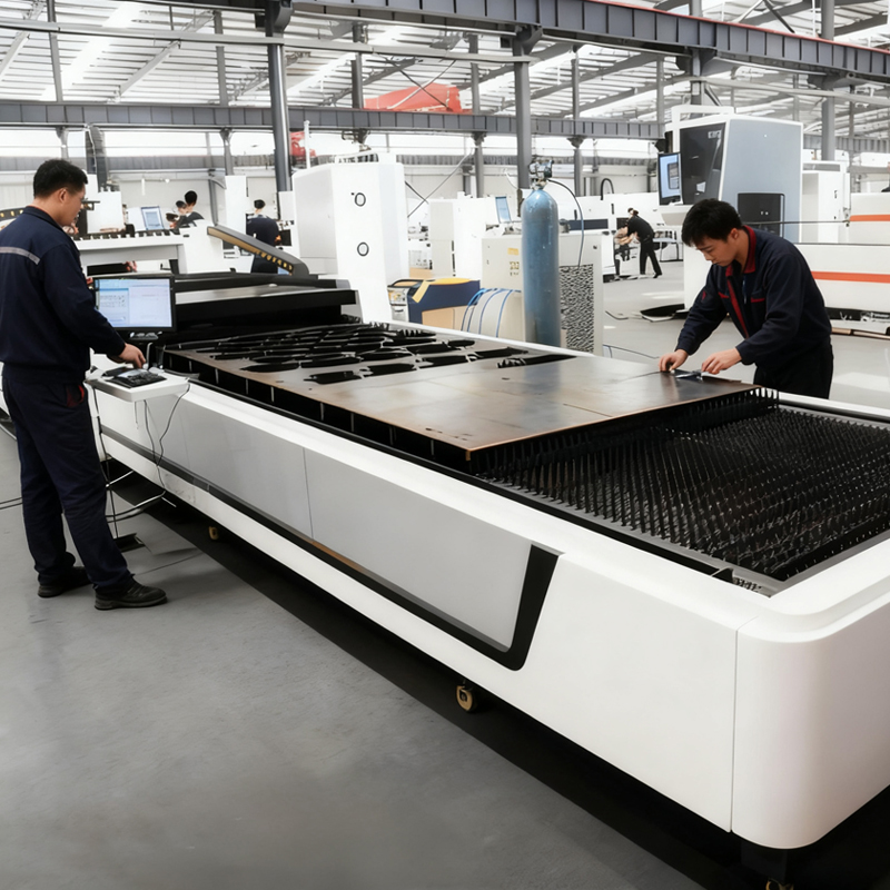 Industrial Fiber Laser Cutting and Engraving Machine for Metal with CNC Control and Cypcut System