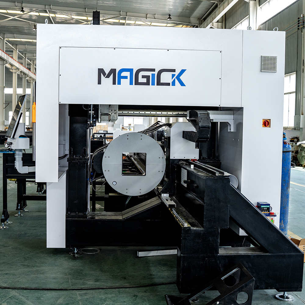 MKLASER Intelligent 2 Chuck Fiber Laser Pipe Cutting Machine with Automatic Loading System