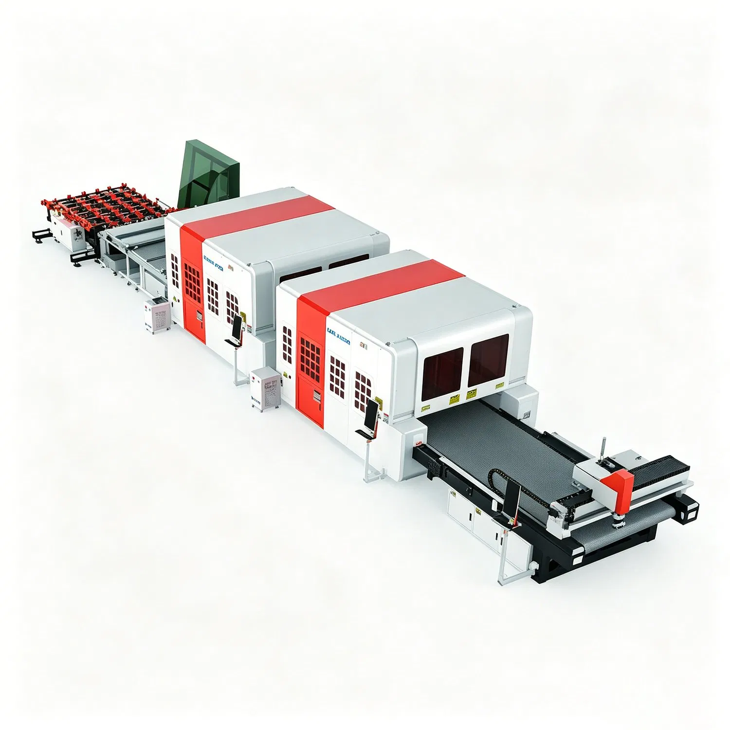 2424 * 3600mm Automatic Feeding Glass Cleaning and Cutting, Split Glass Drilling, Edge Grinding, Chamfering, Glass Laser Cutting Production Line