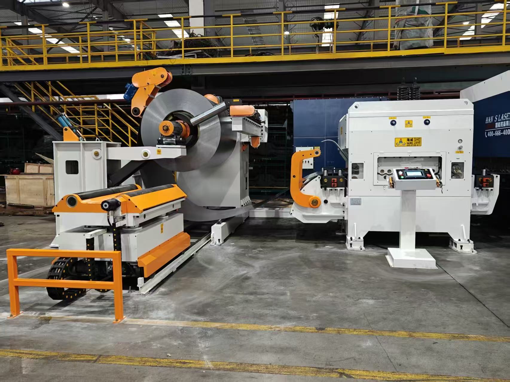 HAIWEI NCHW2 3-in-1 Laser Cutting Coil Decoiling Feeding System For Sheet 15m/min Speed 5T Capacity 380-440V 2.2-4.5KW Power