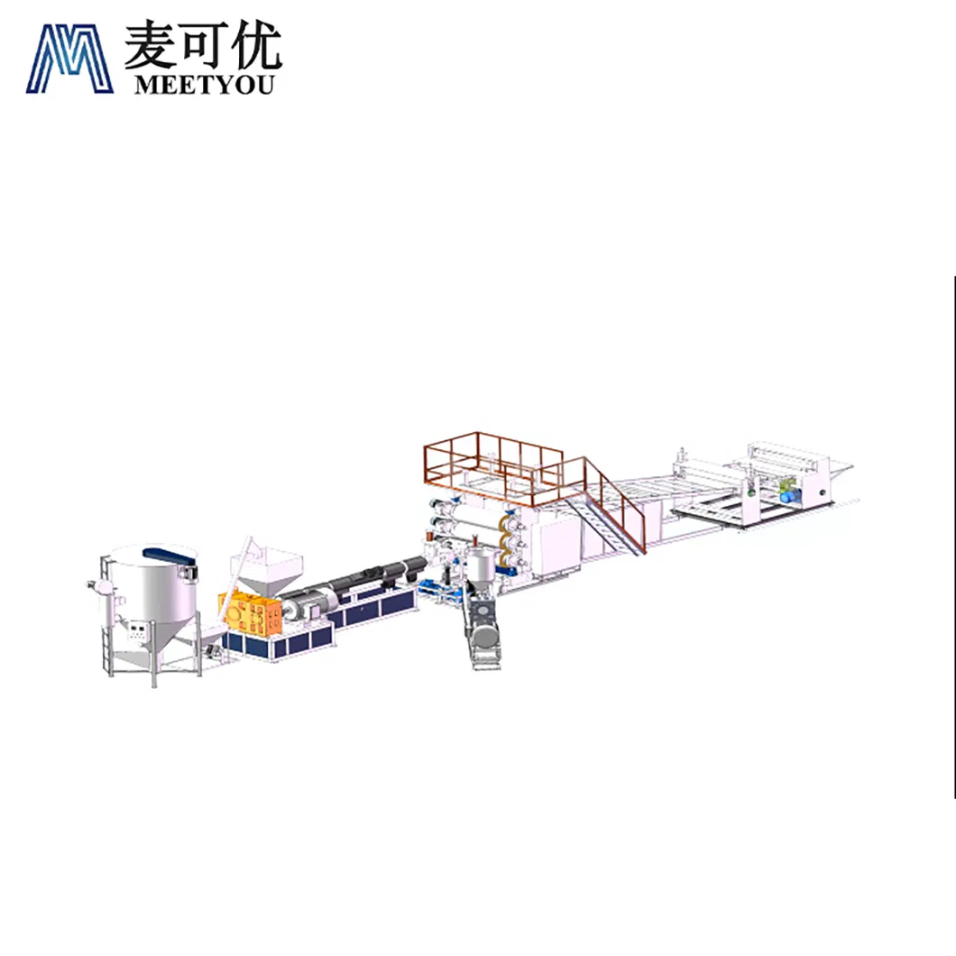 Meetyou Machinery PVC PE ABS Plastic Sheet Laser Cutting Machine Factory Thermoplastic Sheets Production Line China Energy Save Plastic Plate Extrusion Machine